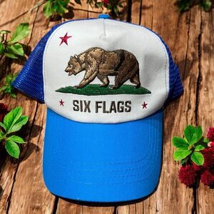 Six Flags California Republic Magic Mountain Embroidered Trucker Cap One Size